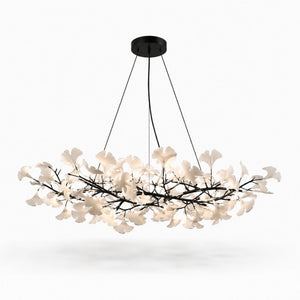 Horizon Bloom Gingko Chandelier — 23.6 in, black branches