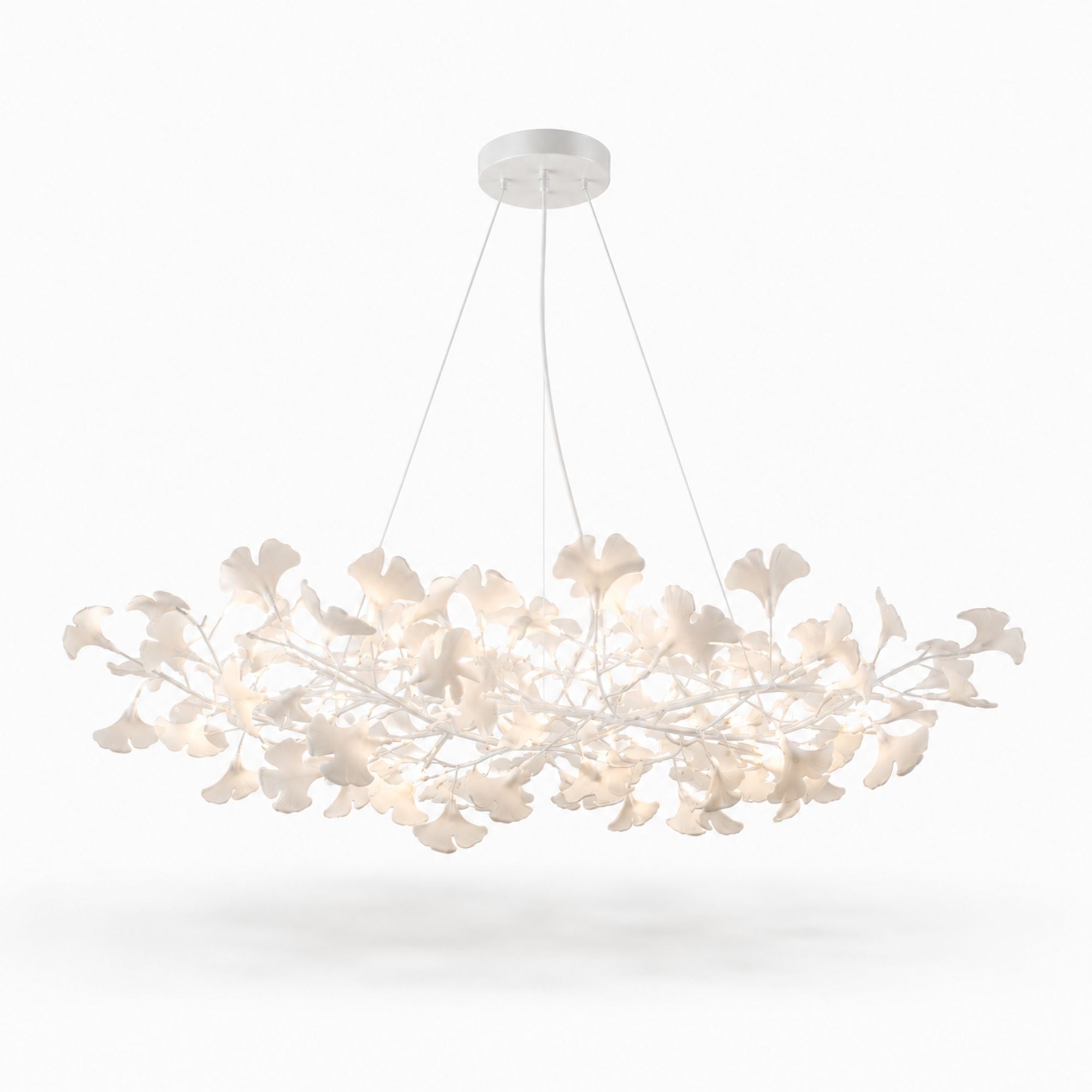 Horizon Bloom Gingko Chandelier — 23.6 in, white branches