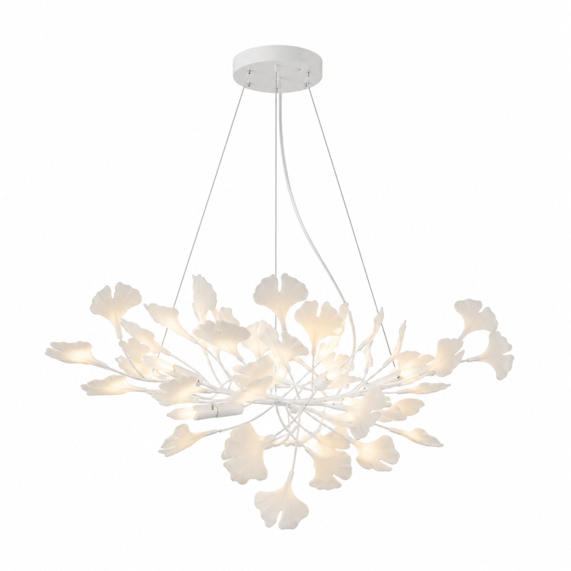 Horizon Bloom Gingko Chandelier — 31.5 in, white branches
