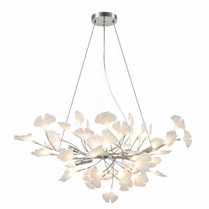 Horizon Bloom Gingko Chandelier — 39.3 in, nickel branches