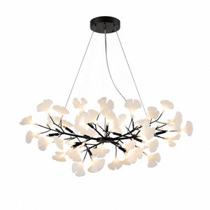Horizon Bloom Gingko Chandelier — 39.3 in, black branches