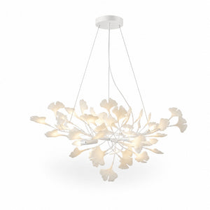 Horizon Bloom Gingko Chandelier — 39.3 in, white branches