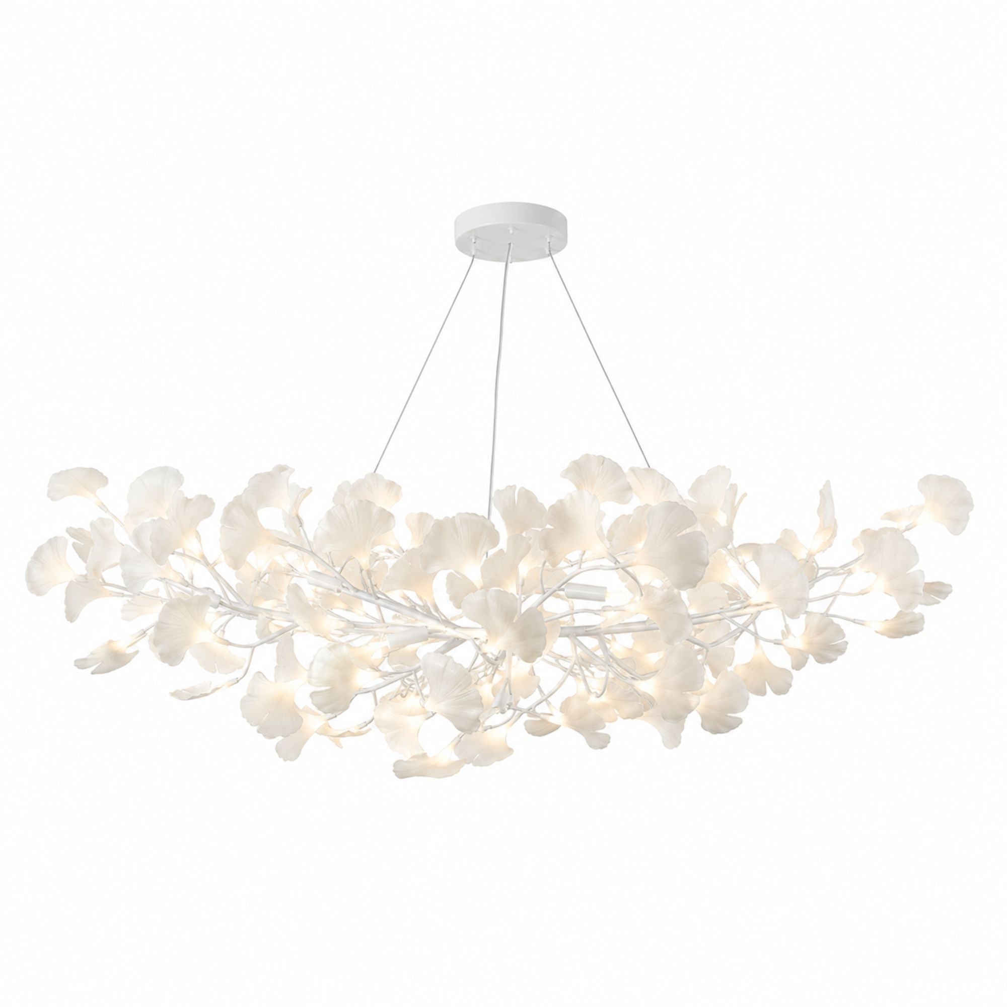 Horizon Bloom Gingko Chandelier — 47.2 in, white branches