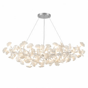 Horizon Bloom Gingko Chandelier — 59 in, nickel branches