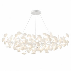 Horizon Bloom Gingko Chandelier — 59 in, white branches