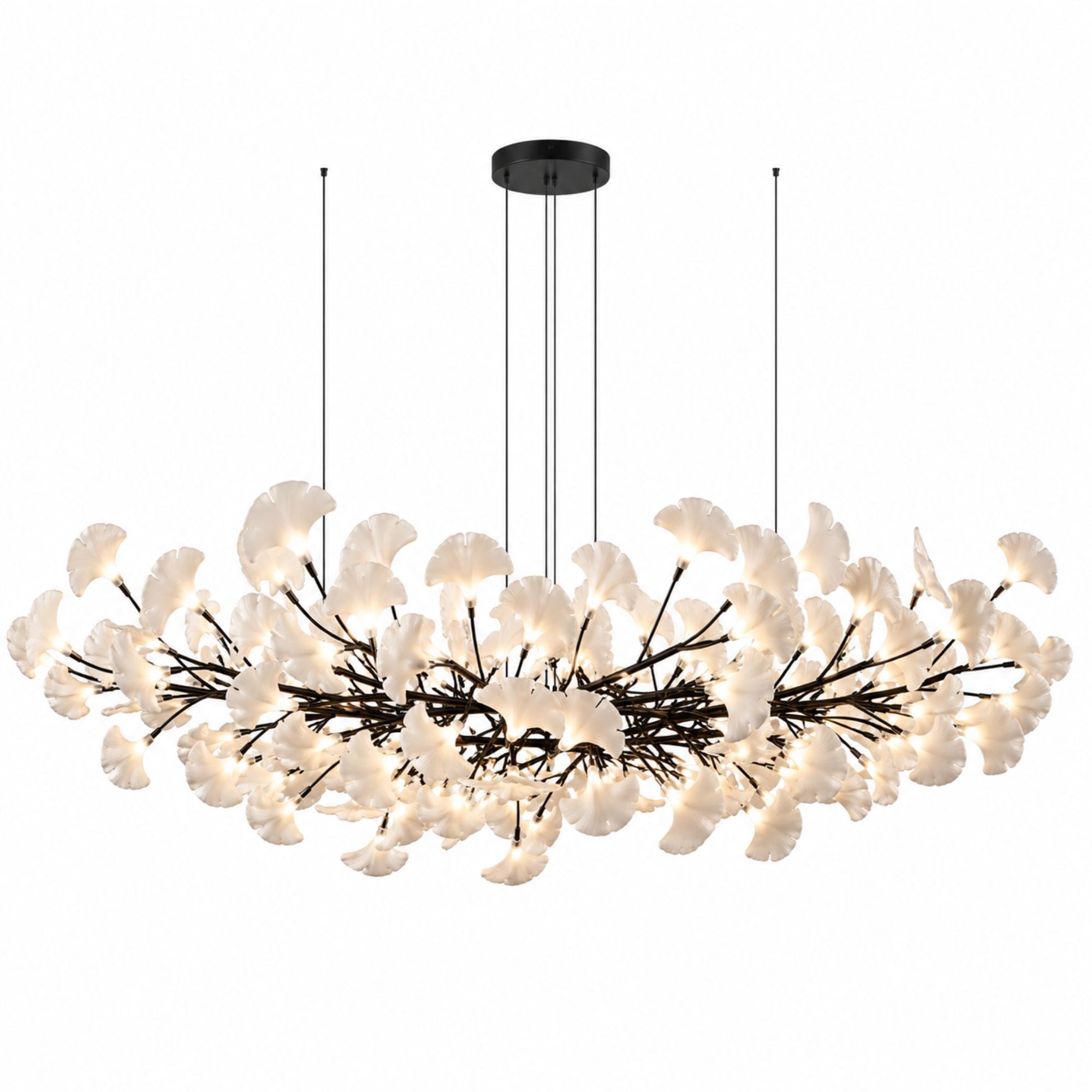 Horizon Bloom Gingko Chandelier — 70.9 in, black branches