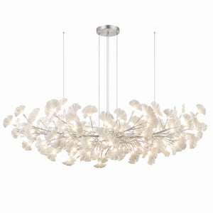 Horizon Bloom Gingko Chandelier — 78.7 in, nickel branches