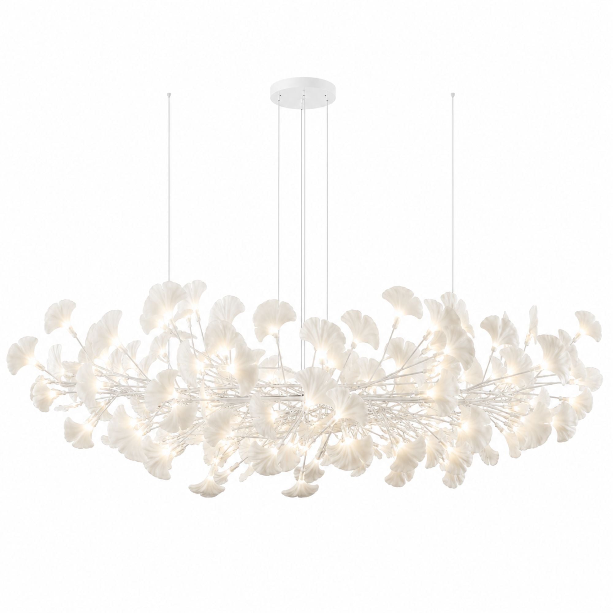 Horizon Bloom Gingko Chandelier — 78.7 in, white branches