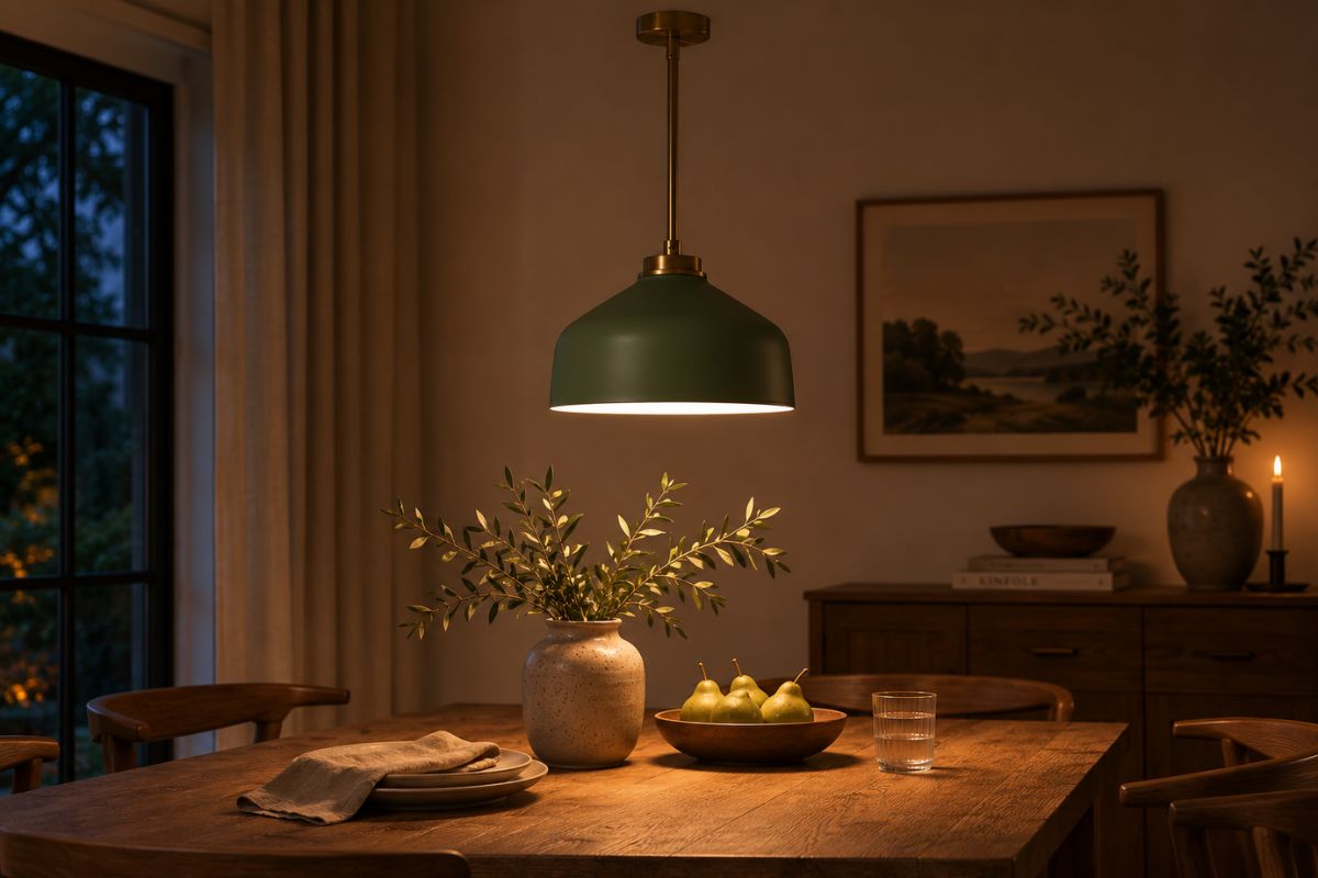 Above a dining table