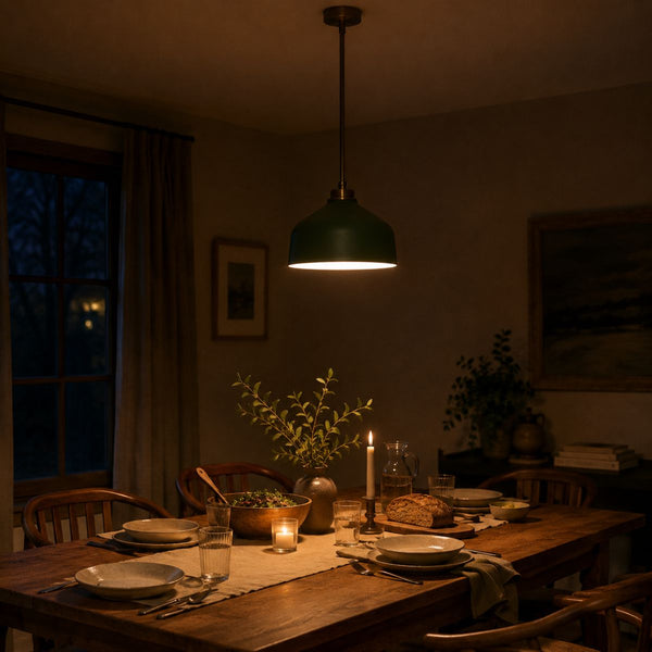 Above a dining table