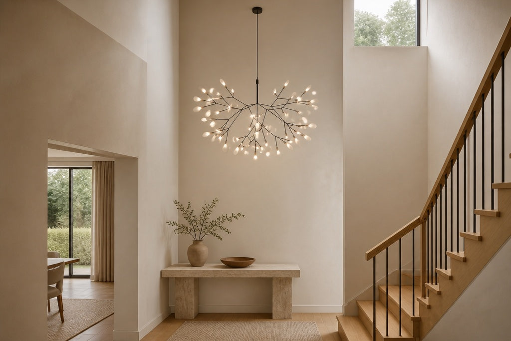 In an entryway or stairwell