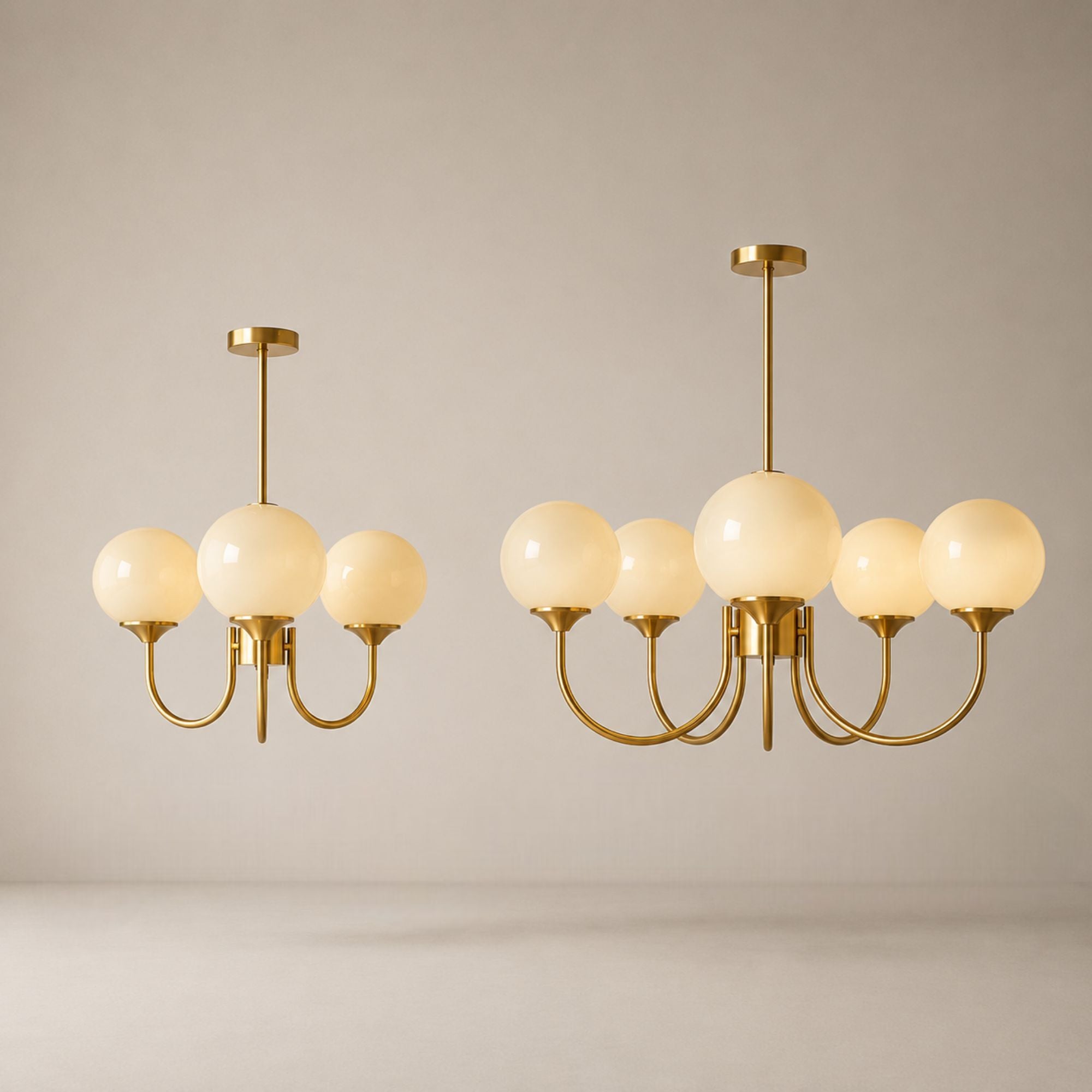 Marshmallow Chandelier — close-up glass globe detail