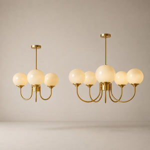 Marshmallow Chandelier — close-up glass globe detail