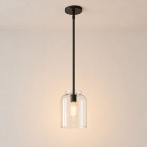 Nerys Pendant Light — 7.5in, Clear Glass shade, Dark Bronze finish