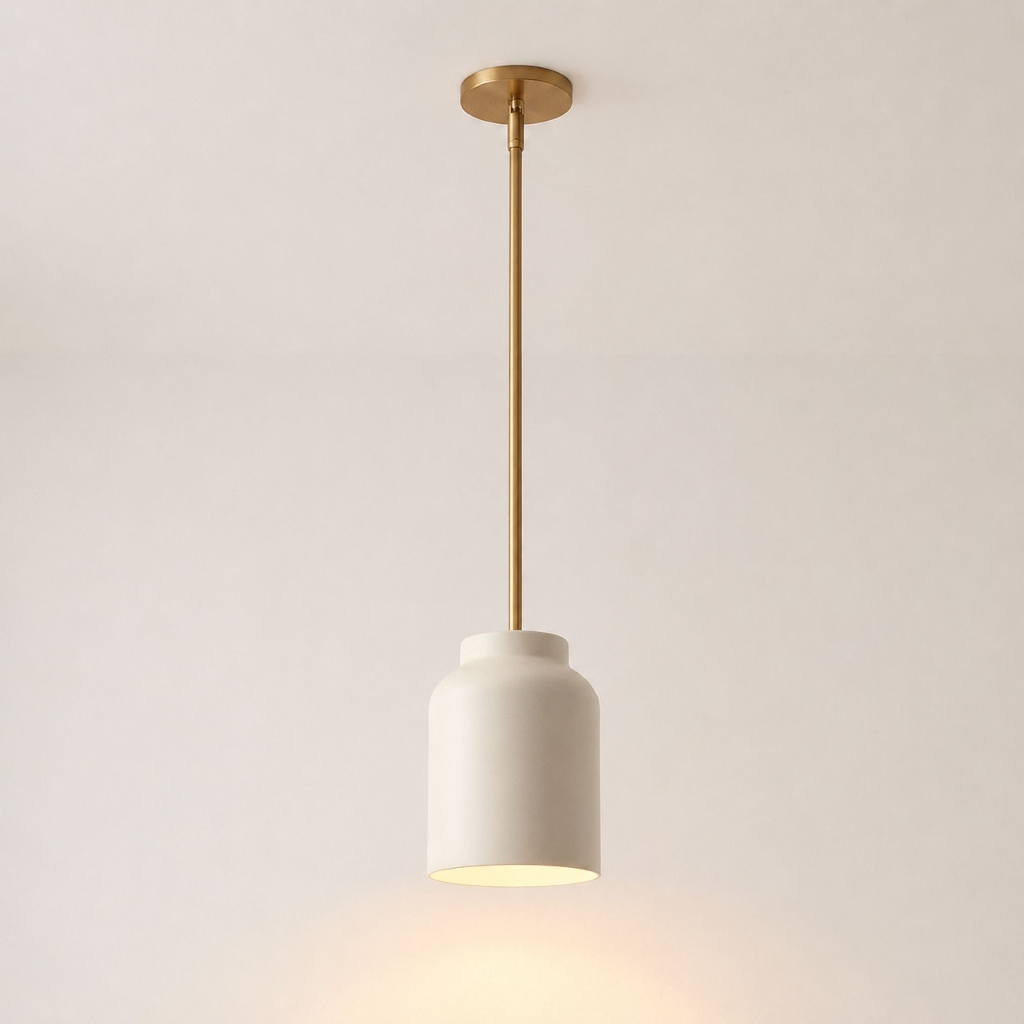 Nerys Pendant Light — 7.5in, Ivory shade, Antique Brass finish
