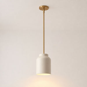 Nerys Pendant Light — 7.5in, Ivory shade, Antique Brass finish