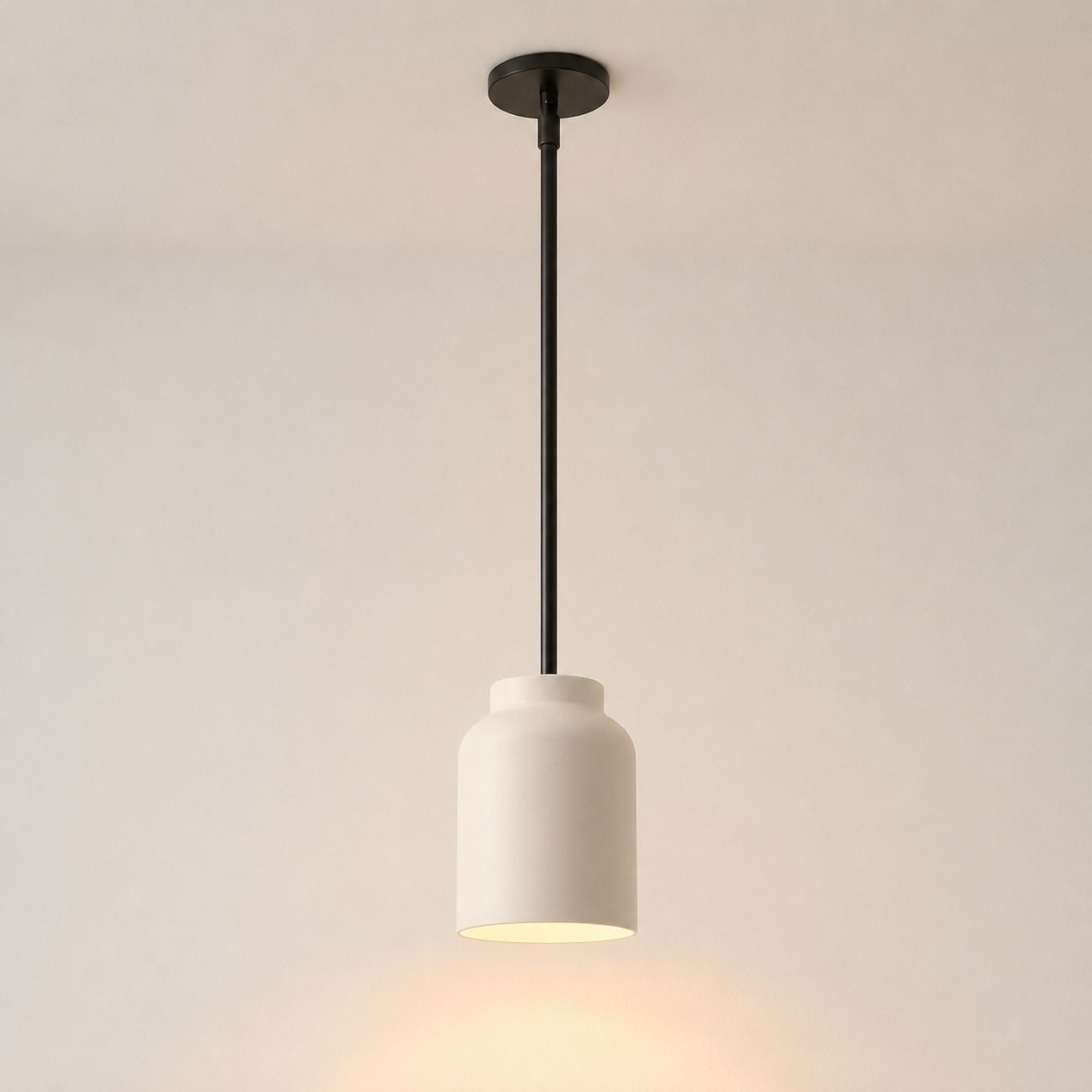 Nerys Pendant Light — 7.5in, Ivory shade, Dark Bronze finish