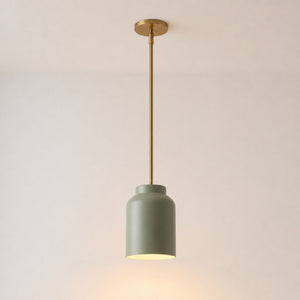 Nerys Pendant Light — 7.5in, Sage Green shade, Antique Brass finish