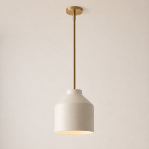 Nerys Pendant Light — 10.75in, Ivory shade, Antique Brass finish
