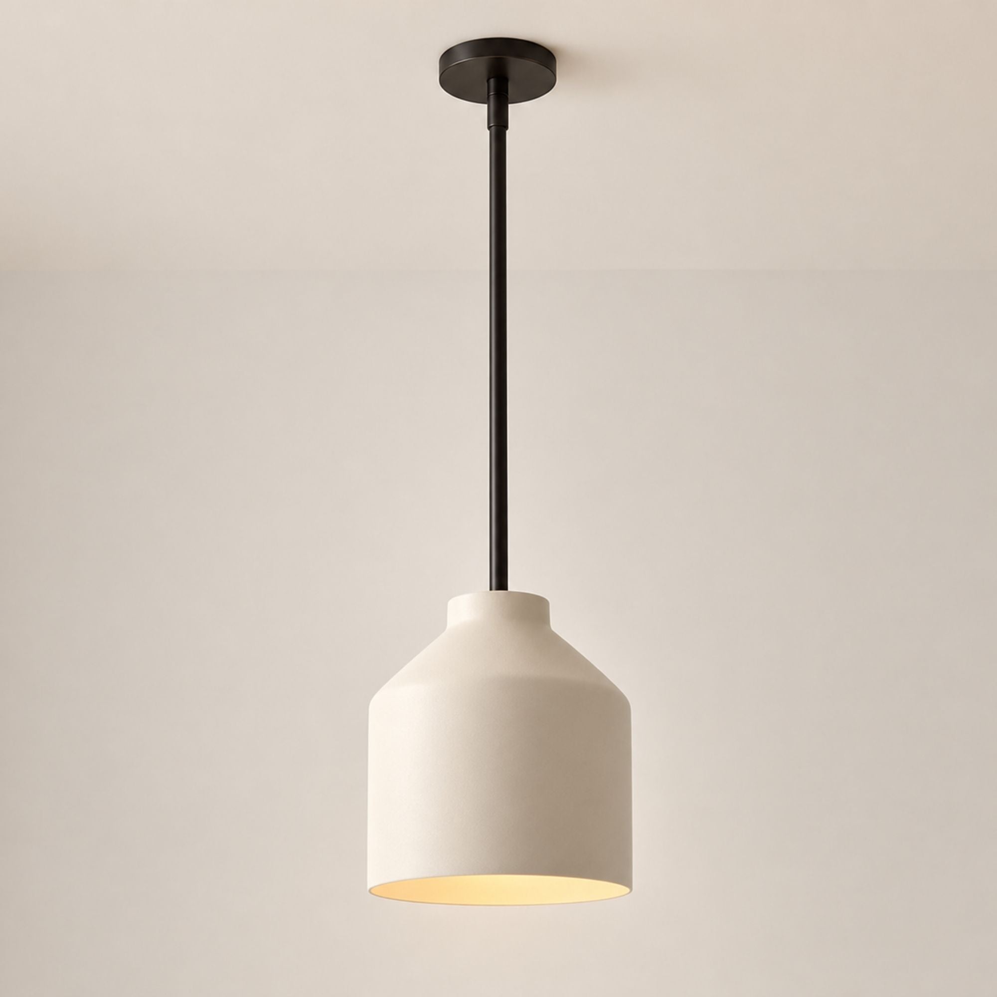 Nerys Pendant Light — 10.75in, Ivory shade, Dark Bronze finish