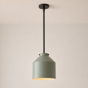 Nerys Pendant Light — 10.75in, Sage Green shade, Dark Bronze finish
