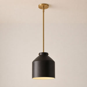 Nerys Pendant Light — 10.75in, Dark Bronze shade, Antique Brass finish