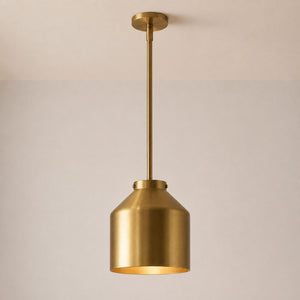 Nerys Pendant Light — 10.75in, Brass shade, Antique Brass finish