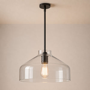Nerys Pendant Light — 16in, Clear Glass shade, Dark Bronze finish