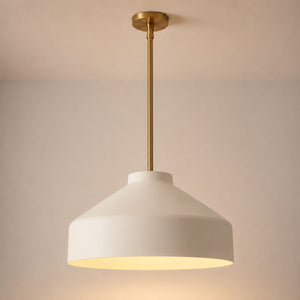 Nerys Pendant Light — 16in, Ivory shade, Antique Brass finish