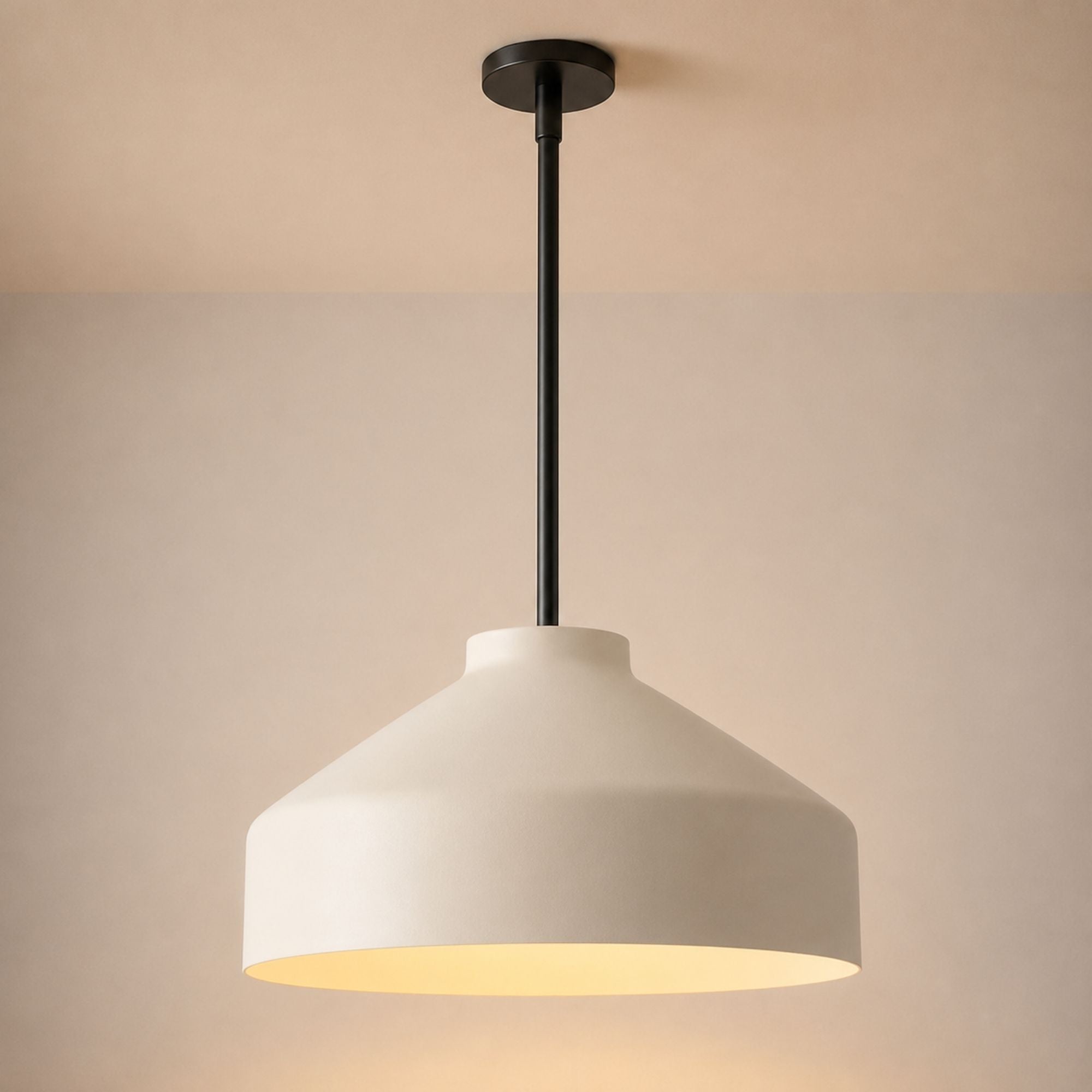 Nerys Pendant Light — 16in, Ivory shade, Dark Bronze finish
