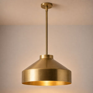 Nerys Pendant Light — 16in, Brass shade, Antique Brass finish