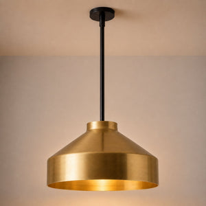 Nerys Pendant Light — 16in, Brass shade, Dark Bronze finish