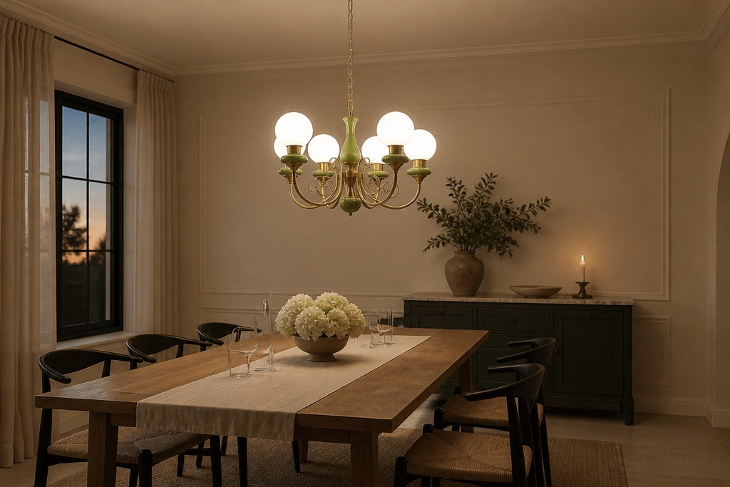 Over a dining table