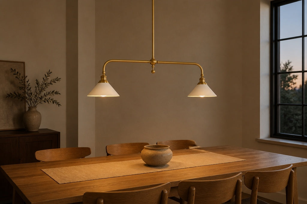 Above a dining table